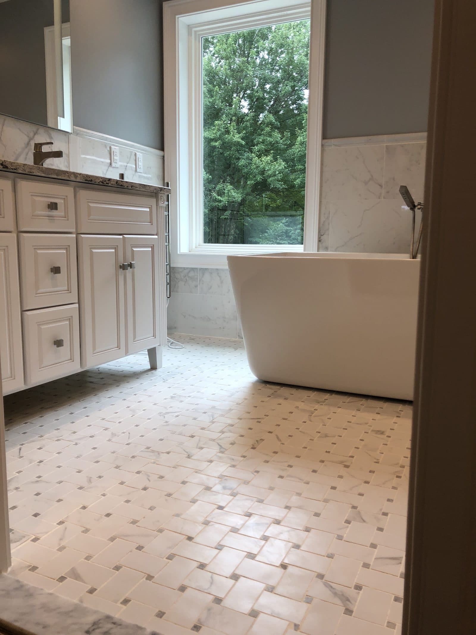 Bathroom vanity with window