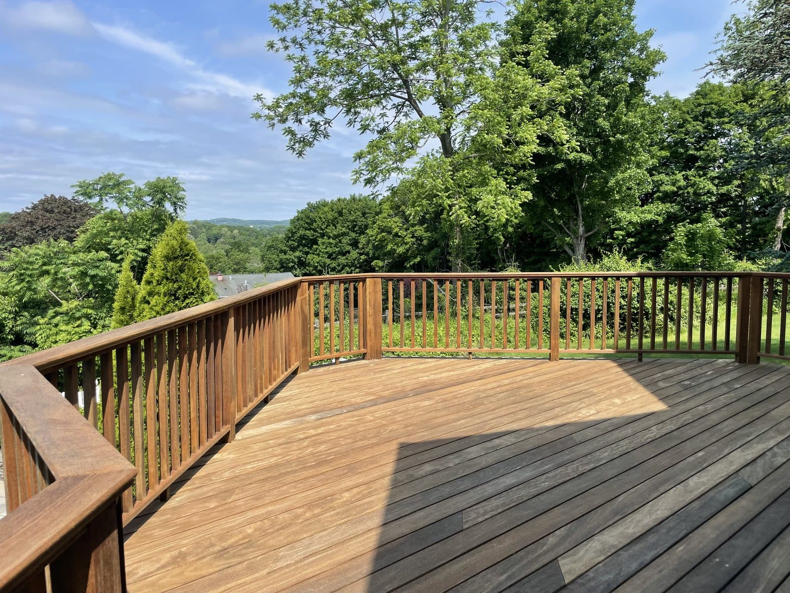 Wood deck with scenic valley view