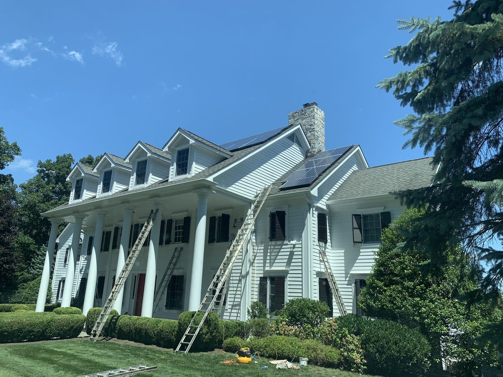 White colonial home exterior