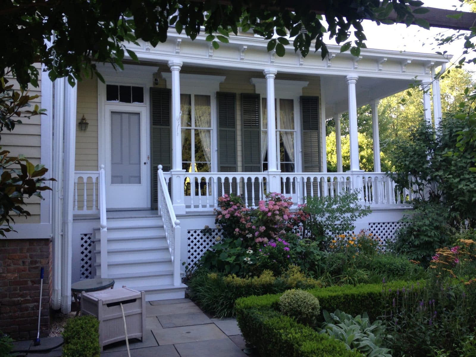 White house with covered porch