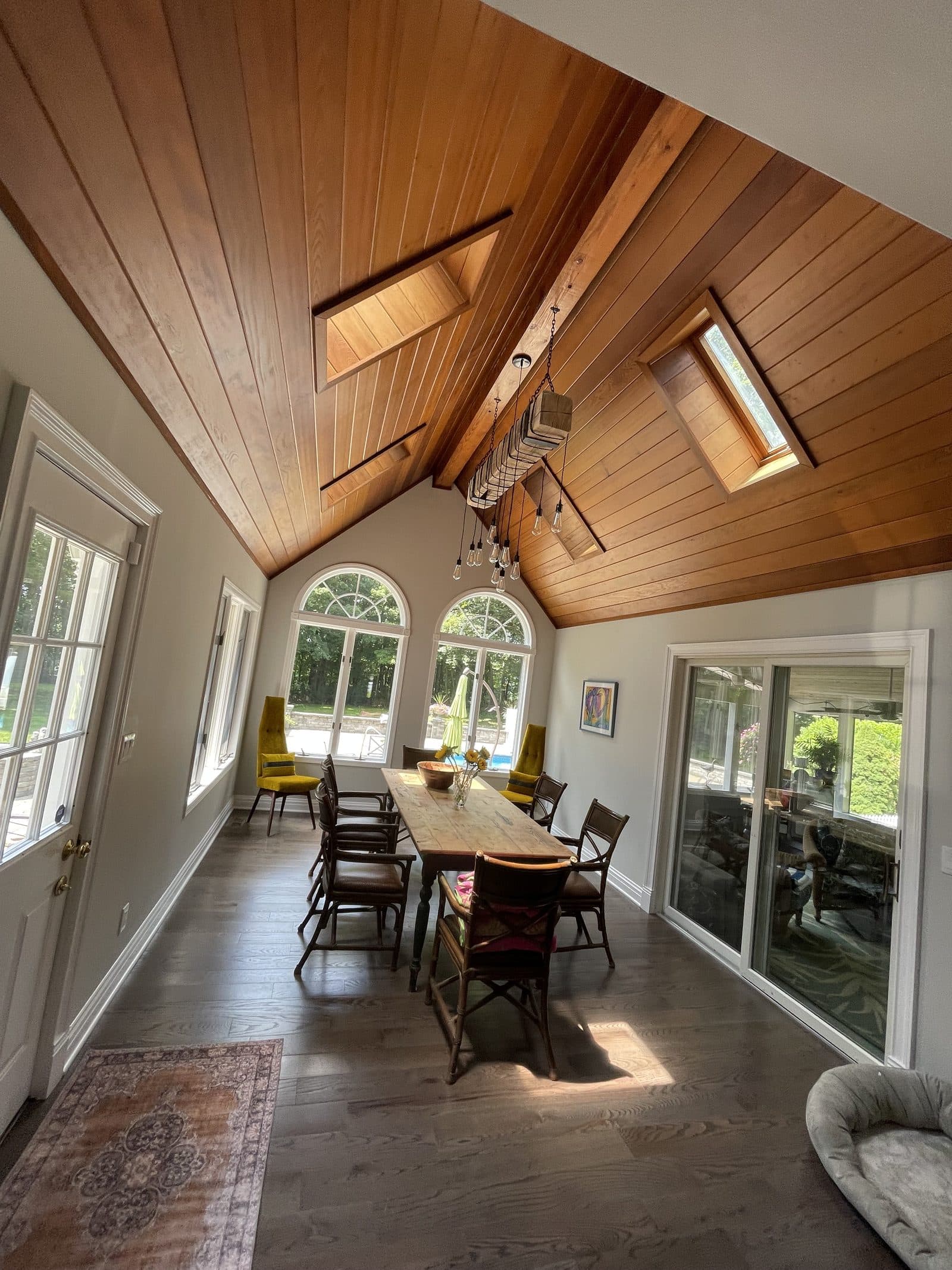 Wood-paneled room with built-ins