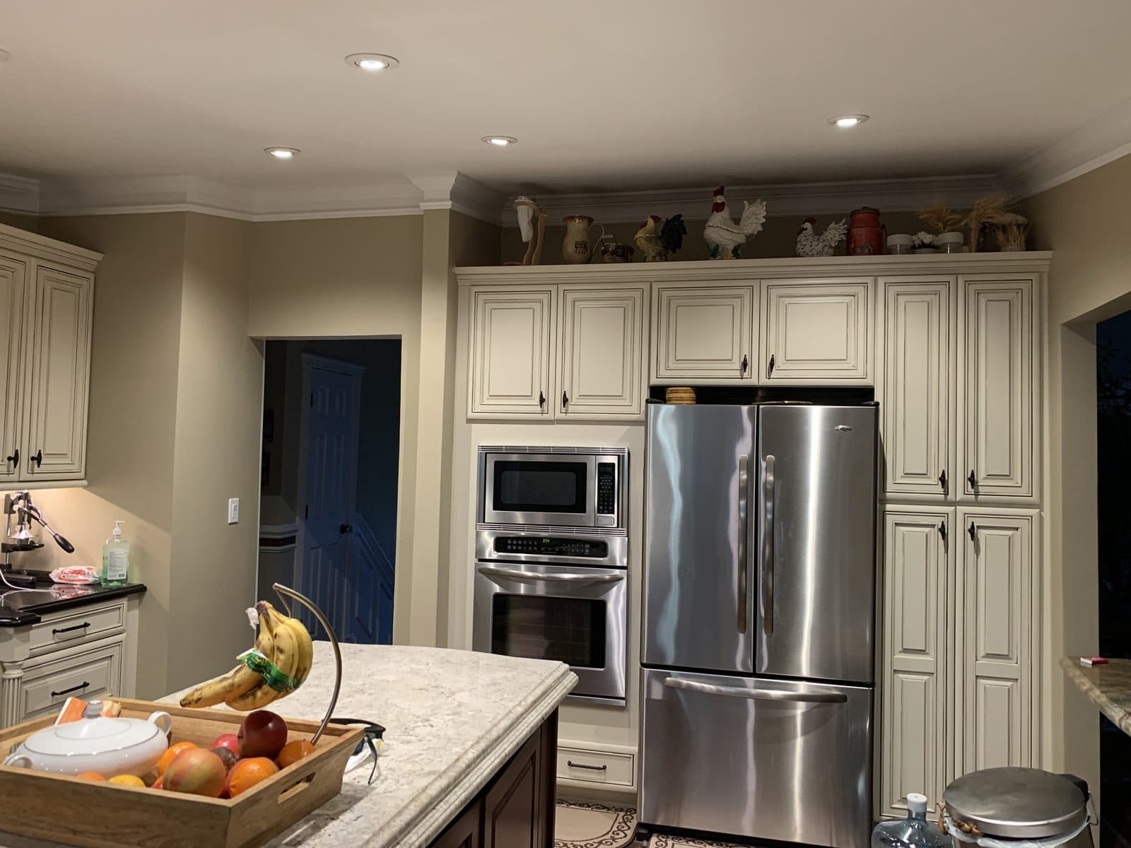 Modern kitchen with island and stainless appliances