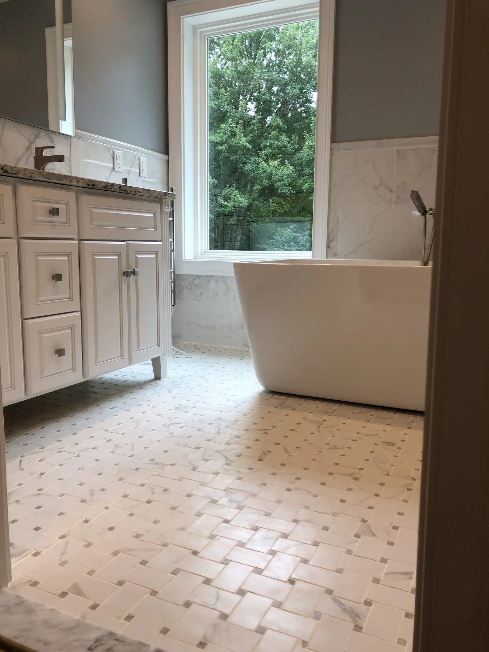 Bathroom vanity with window