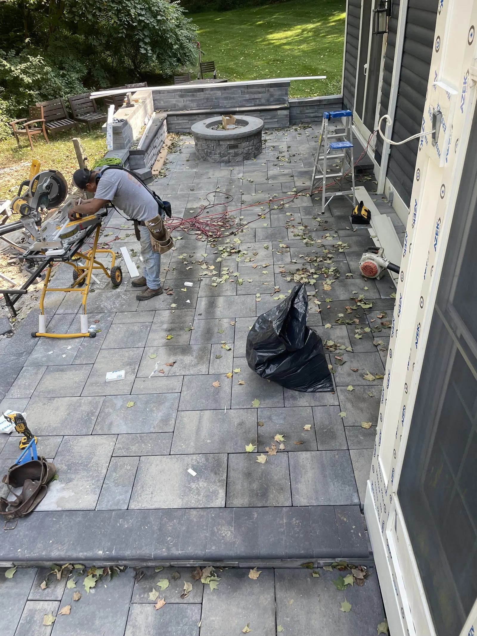 Stone wall exterior under construction