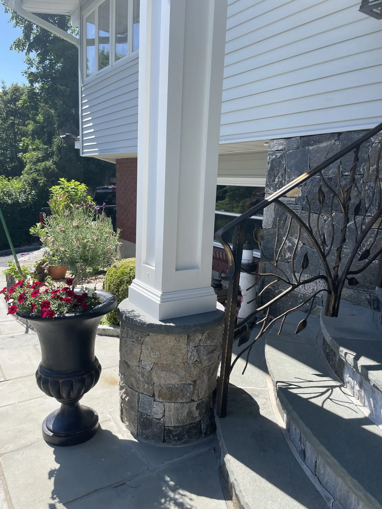 Stone walkway and house entrance
