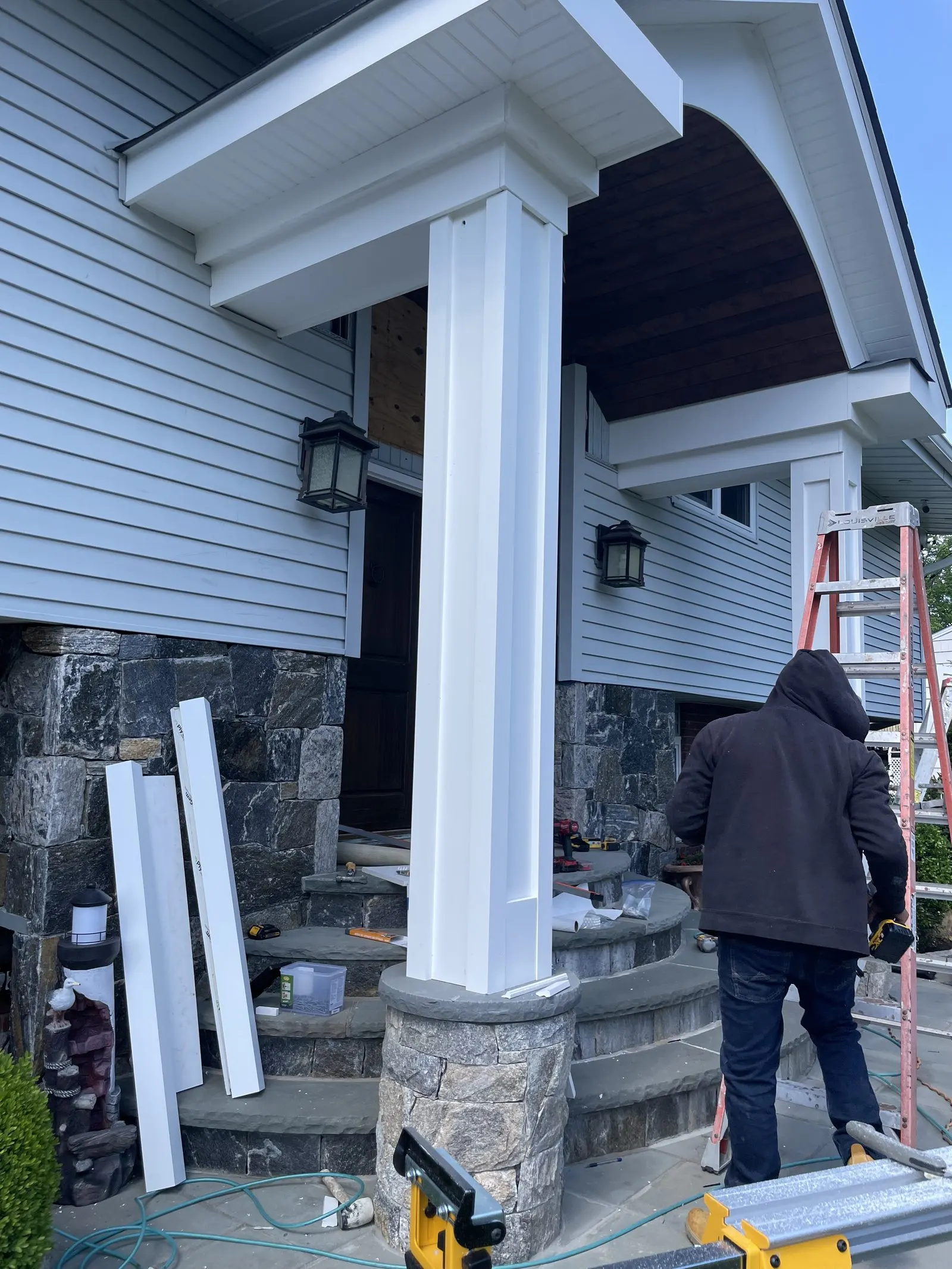 Building a columned front portico