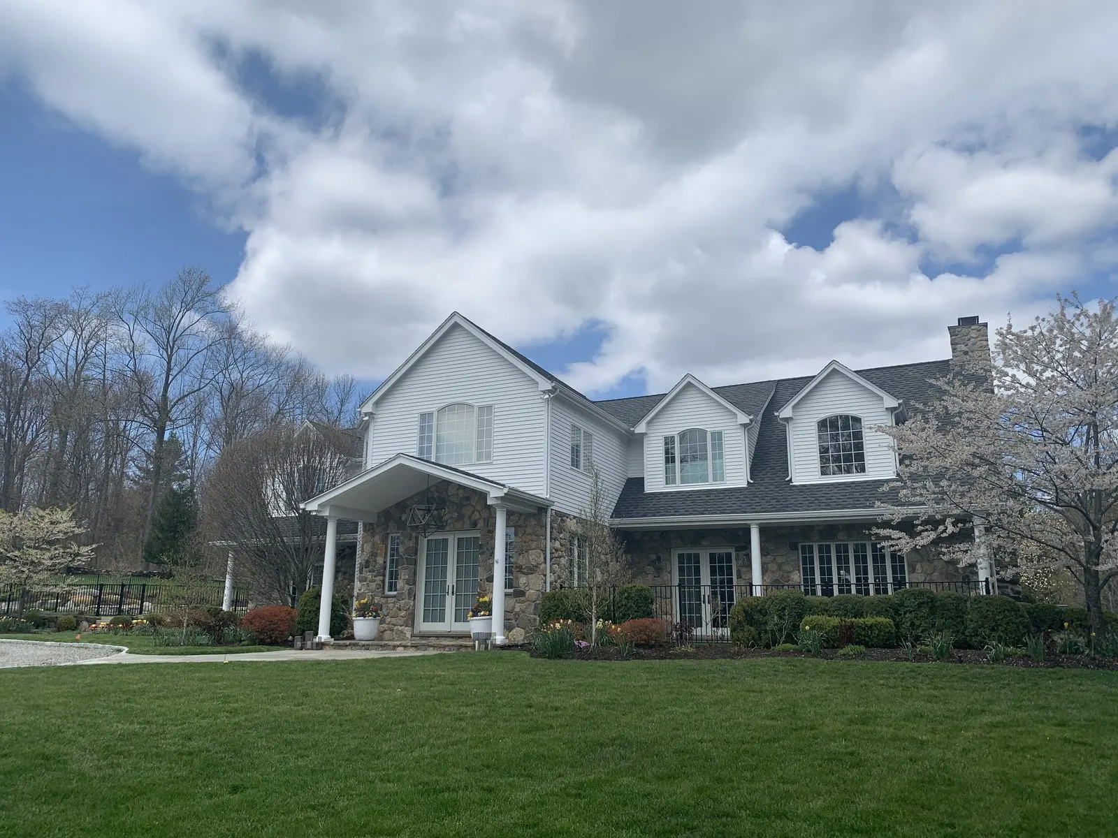 Home exterior with green lawn